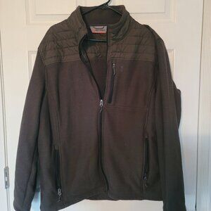 Mens greenish/brown full zip Free Country sweatshirt with chest pocket - size XX